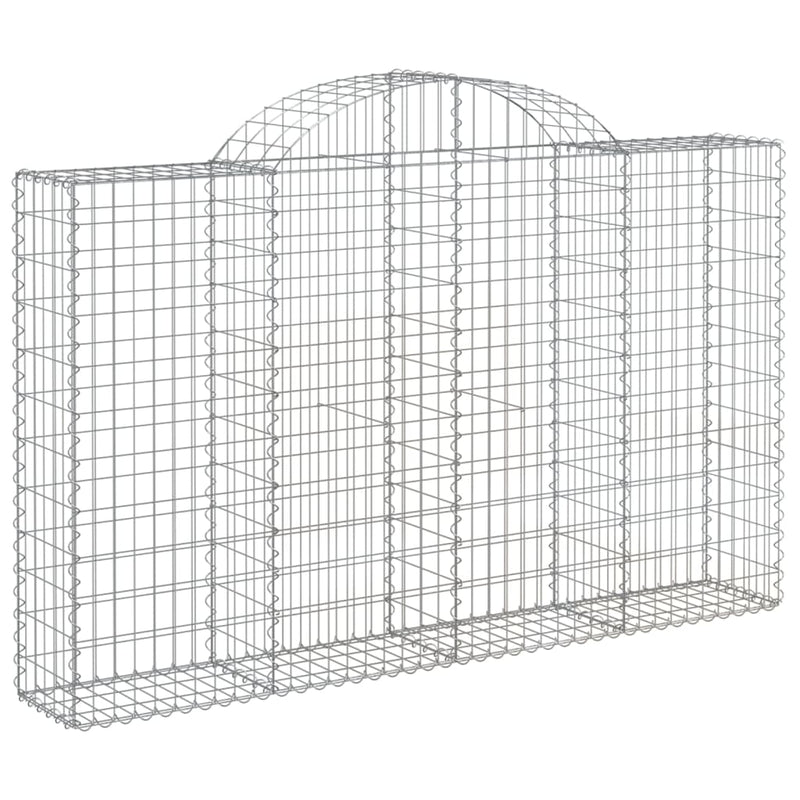 vidaXL Cesto Gabbione ad Arco in Ferro Zincato 400x30x120/140 cm Argento - Image 10 of 36
