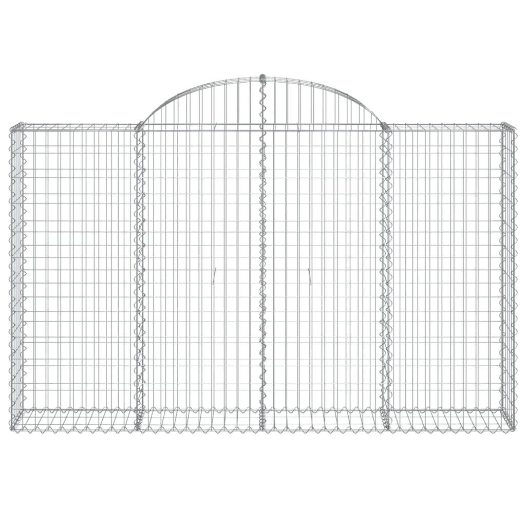 vidaXL Cesto Gabbione ad Arco in Ferro Zincato 400x30x120/140 cm Argento - Image 24 of 36
