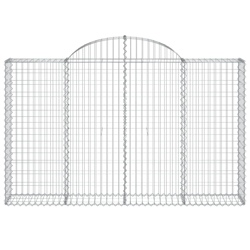 vidaXL Cesto Gabbione ad Arco in Ferro Zincato 400x30x120/140 cm Argento - Image 24 of 36