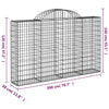 vidaXL Cesto Gabbione ad Arco in Ferro Zincato 400x30x120/140 cm Argento - Image 34 of 36