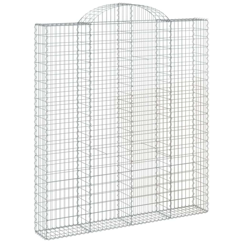 vidaXL Cesto Gabbione ad Arco 200x30x220/240 cm Ferro Zincato - Image 2 of 4