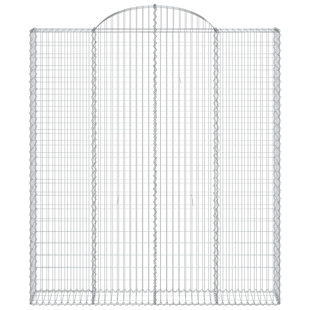 vidaXL Cesto Gabbione ad Arco 200x30x220/240 cm Ferro Zincato - Image 3 of 4