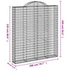 vidaXL Cesto Gabbione ad Arco 200x30x220/240 cm Ferro Zincato - Image 4 of 4