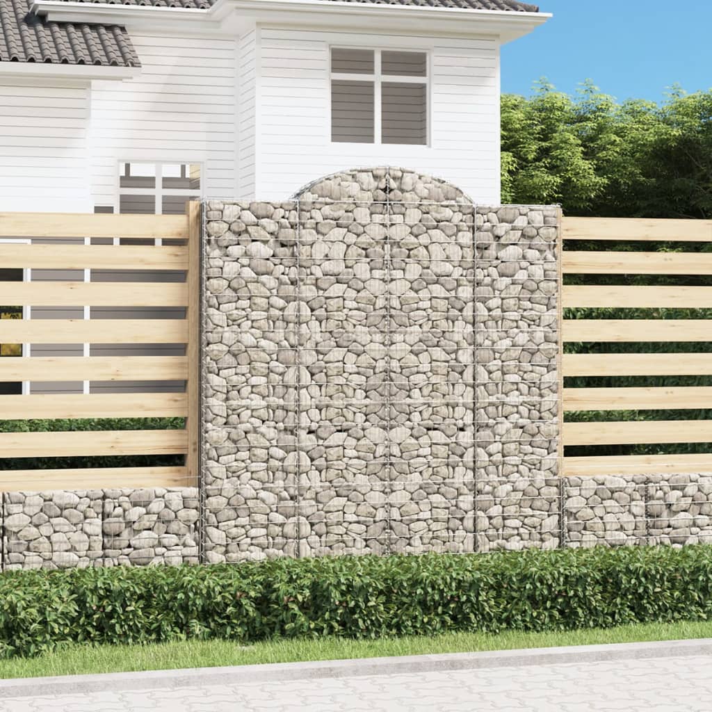 vidaXL Cesto Gabbione ad Arco 200x30x220/240 cm Ferro Zincato - Image 1 of 4