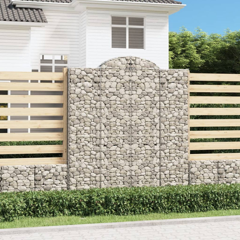 vidaXL Cesto Gabbione ad Arco 200x30x220/240 cm Ferro Zincato - Image 1 of 4