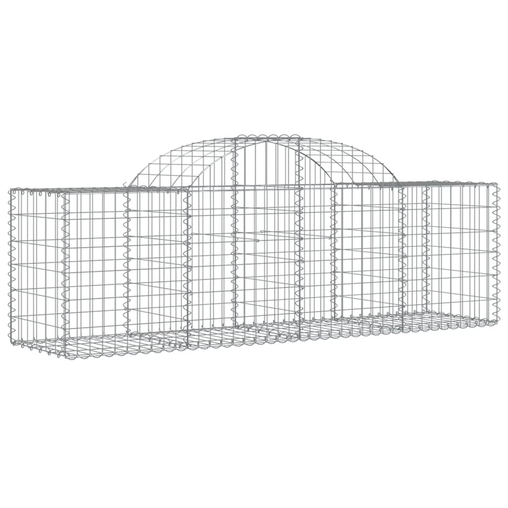 vidaXL Cesto Gabbione ad Arco 200x50x60/80 cm Ferro Zincato - Image 2 of 4