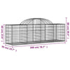 Cesto Gabbione ad Arco in Ferro Zincato 200×50×60/80 cm Argento - Image 4 of 4