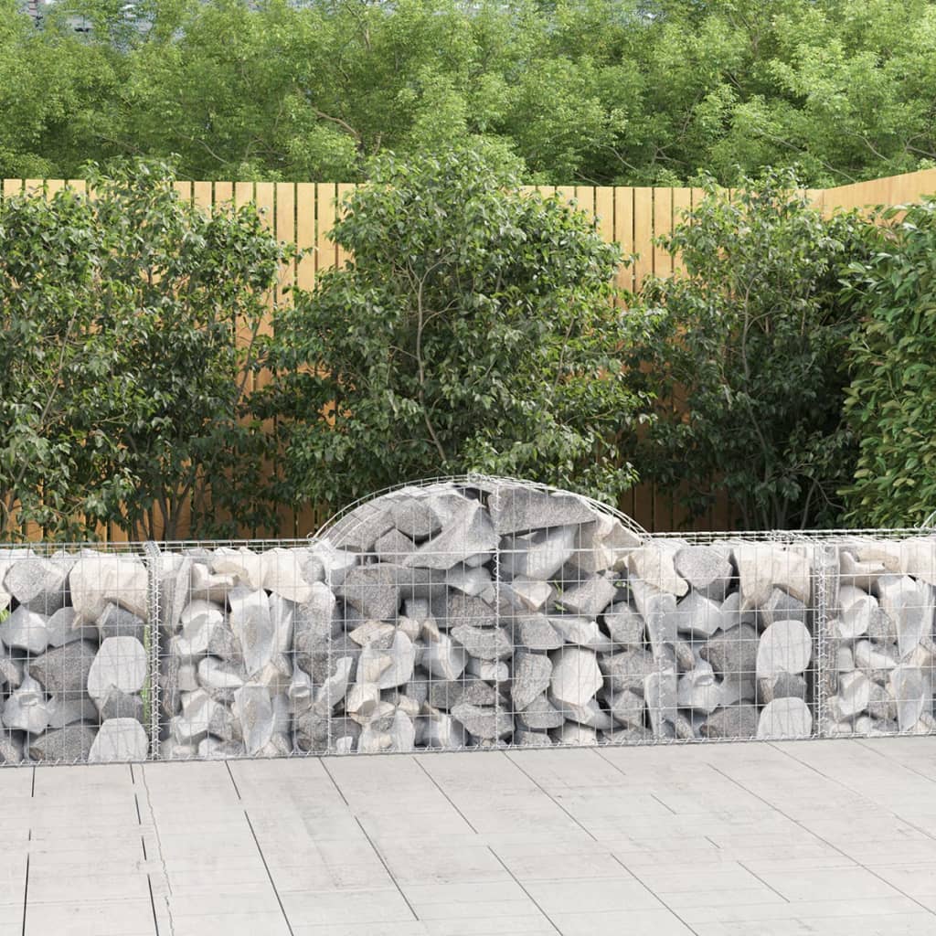 vidaXL Cesto Gabbione ad Arco 200x50x60/80 cm Ferro Zincato - Image 1 of 4
