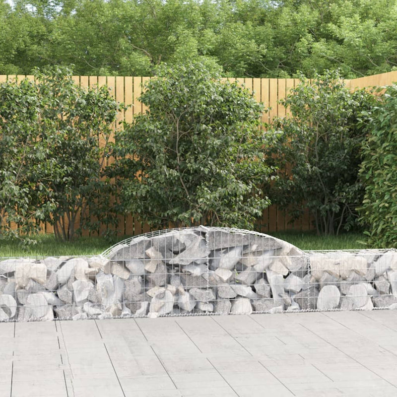 Cesto Gabbione ad Arco in Ferro Zincato 300×30×40/60 cm Argento - Image 1 of 4