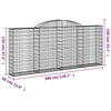 vidaXL Cesto Gabbione ad Arco in Ferro Zincato 400x30x120/140 cm Argento - Image 30 of 36