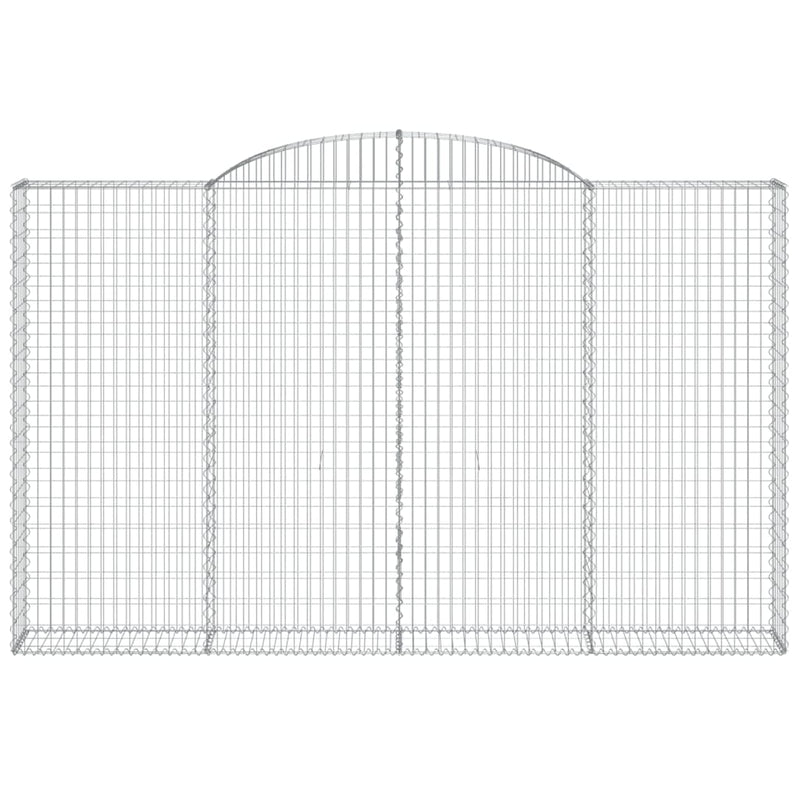 vidaXL Cesto Gabbione ad Arco 300x30x180/200 cm Ferro Zincato - Image 3 of 4