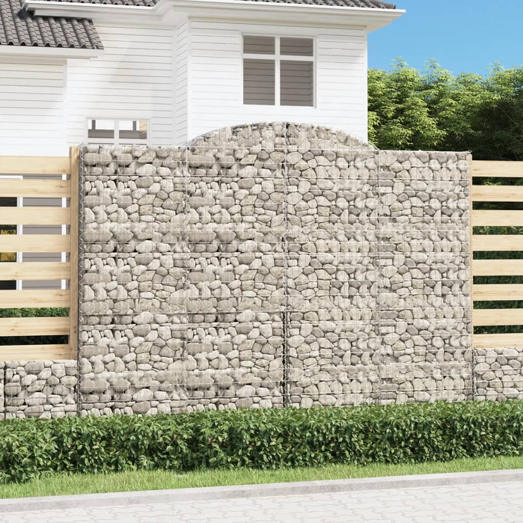 vidaXL Cesto Gabbione ad Arco 300x30x220/240 cm Ferro Zincato - Image 1 of 4
