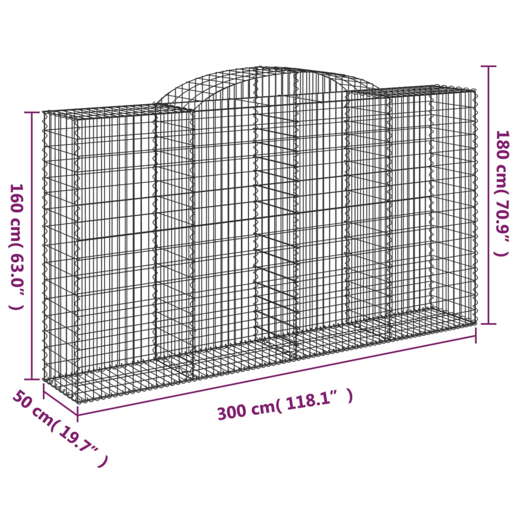 Cesto Gabbione ad Arco 300×50×160/180 cm Ferro Zincato - Image 4 of 4