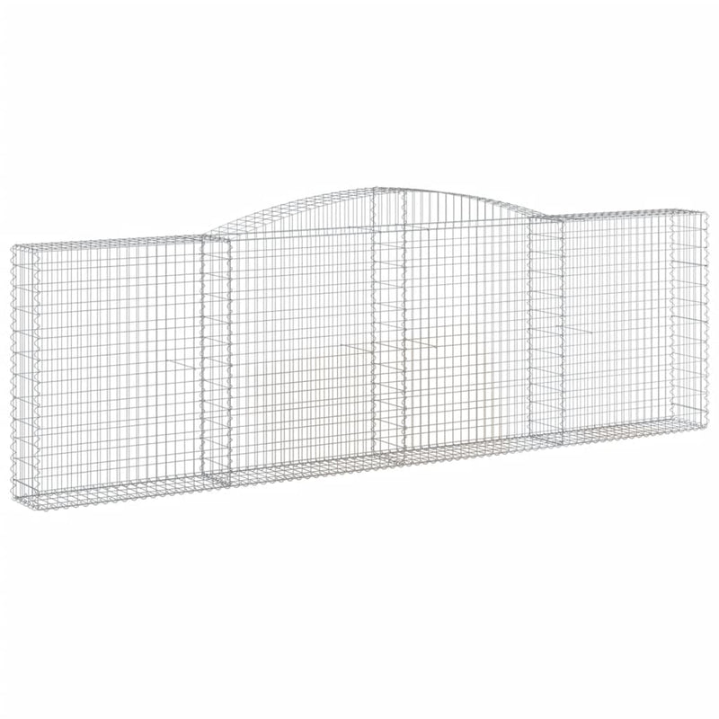 vidaXL Cesto Gabbione ad Arco in Ferro Zincato 400x30x120/140 cm Argento - Image 11 of 36