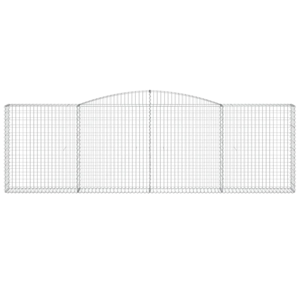 vidaXL Cesto Gabbione ad Arco in Ferro Zincato 400x30x120/140 cm Argento - Image 19 of 36