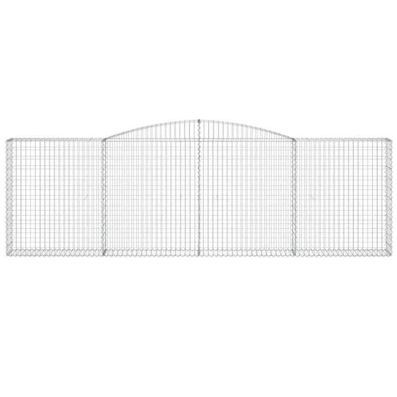 vidaXL Cesto Gabbione ad Arco in Ferro Zincato 400x30x120/140 cm Argento - Image 19 of 36
