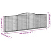 vidaXL Cesto Gabbione ad Arco in Ferro Zincato 400x30x120/140 cm Argento - Image 31 of 36