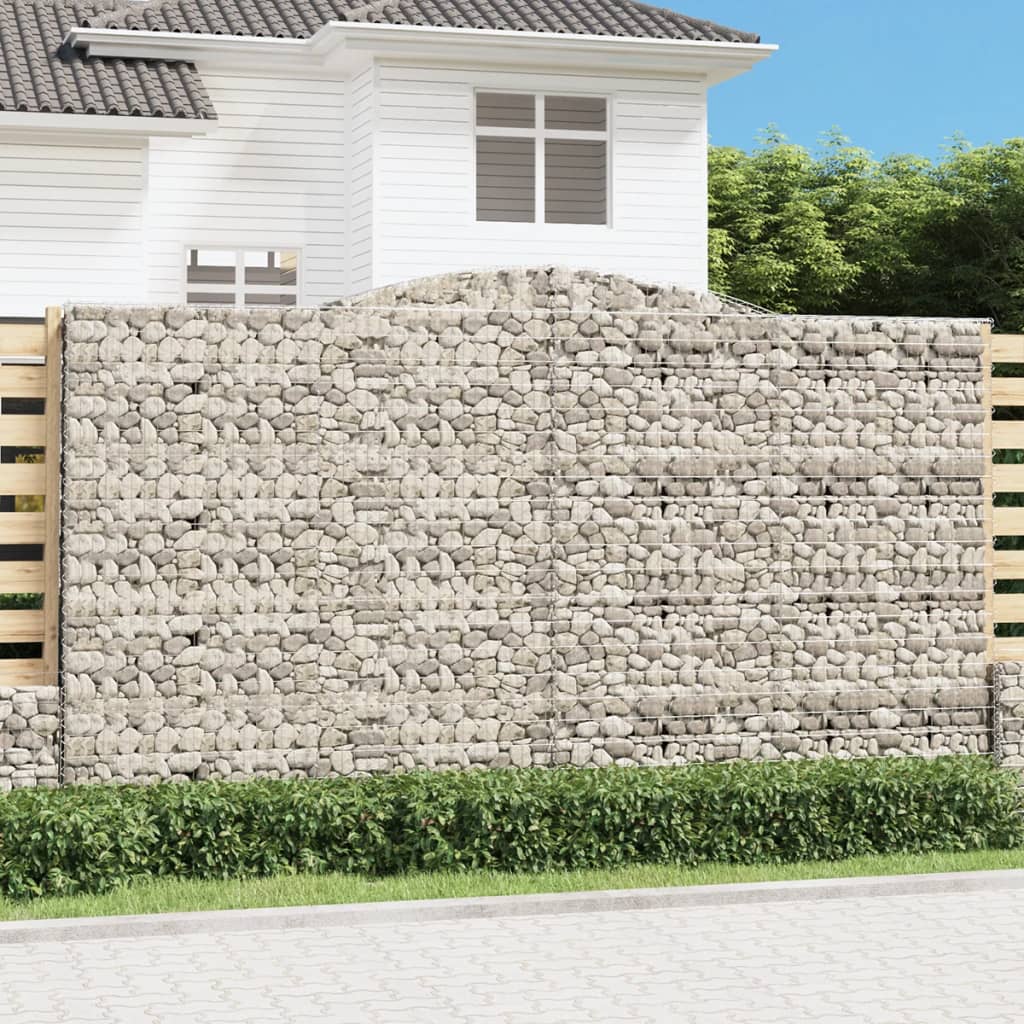 Cesto Gabbione ad Arco in Ferro Zincato 400×30×220/240 cm Argento - Image 1 of 4