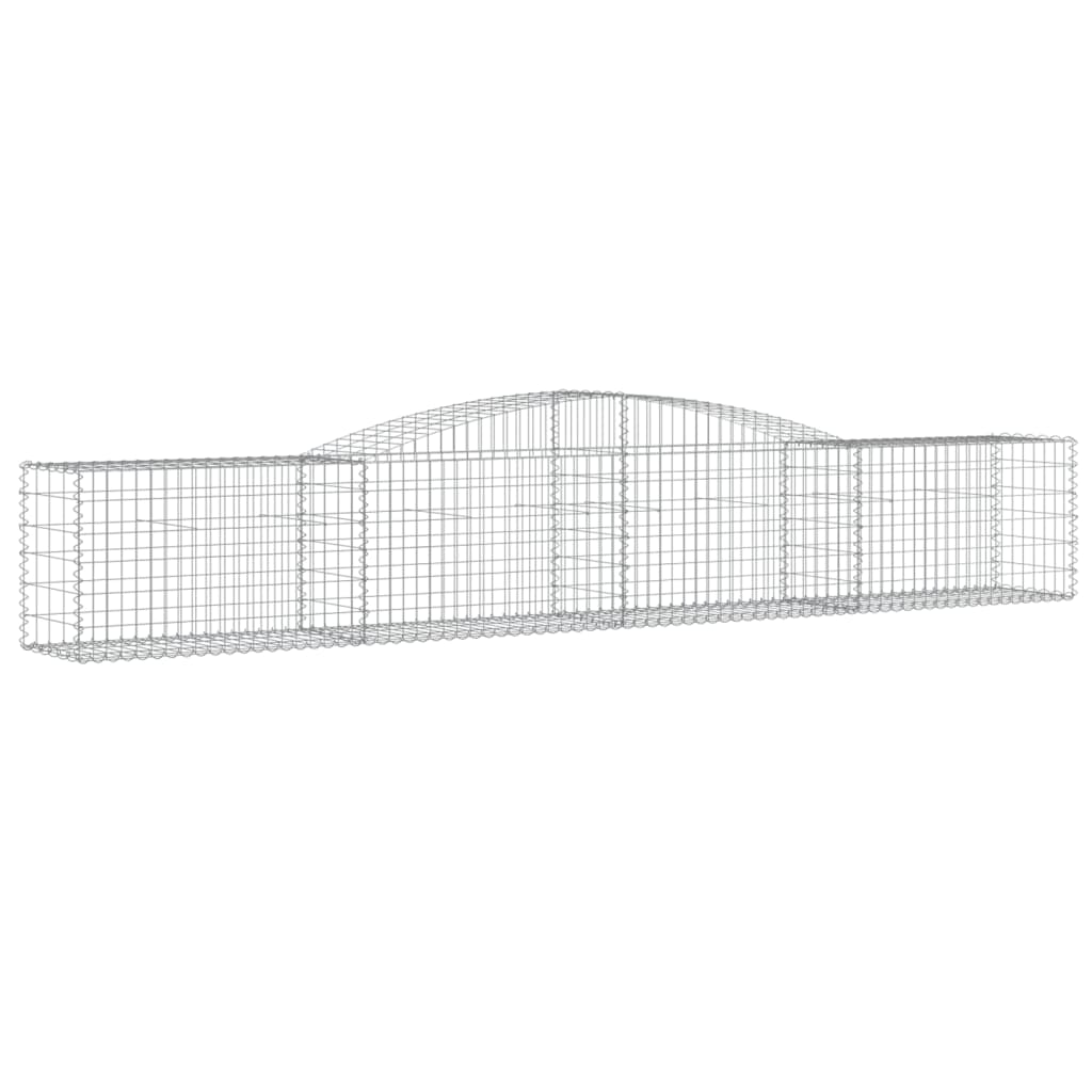 vidaXL Cesto Gabbione ad Arco 400x50x60/80 cm Ferro Zincato - Image 2 of 4