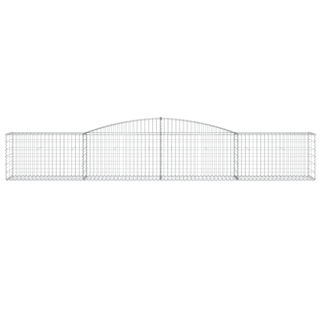 vidaXL Cesto Gabbione ad Arco 400x50x60/80 cm Ferro Zincato - Image 3 of 4