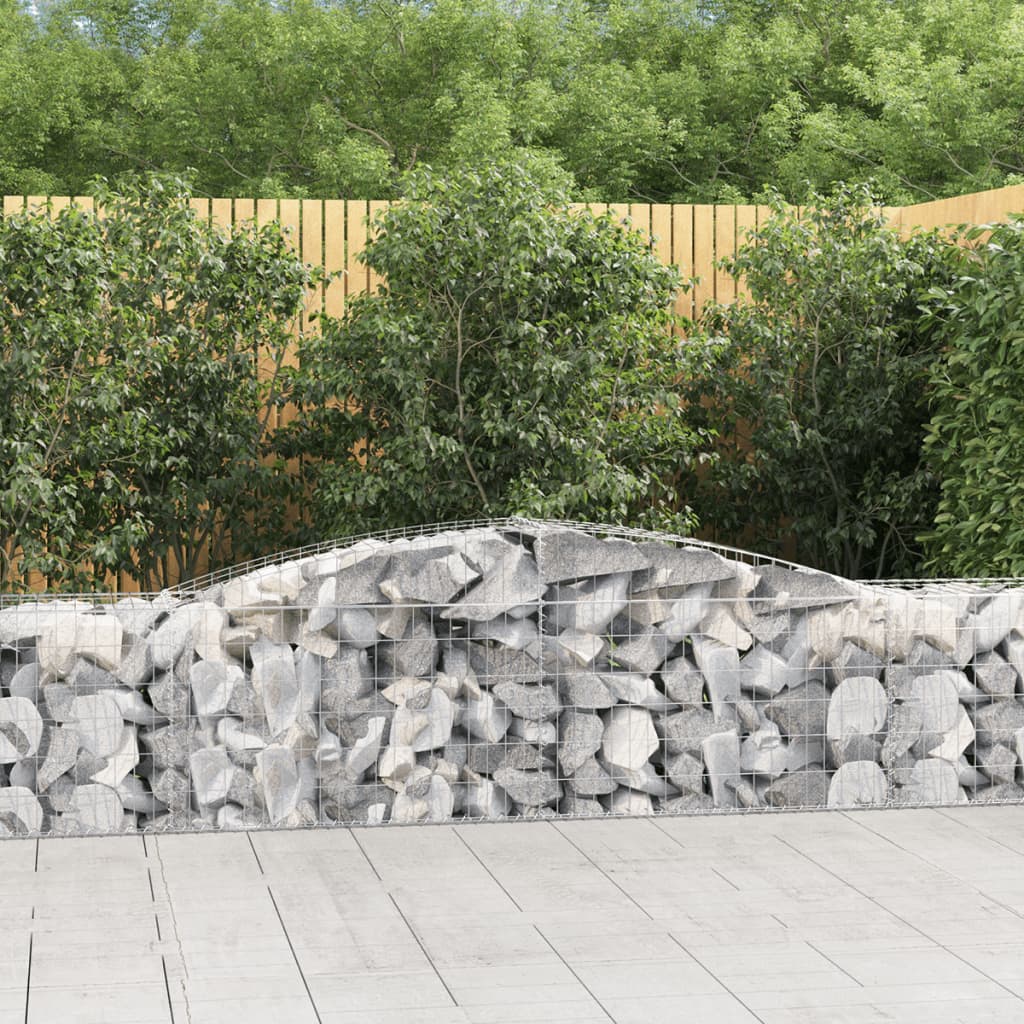 vidaXL Cesto Gabbione ad Arco 400x50x60/80 cm Ferro Zincato - Image 1 of 4