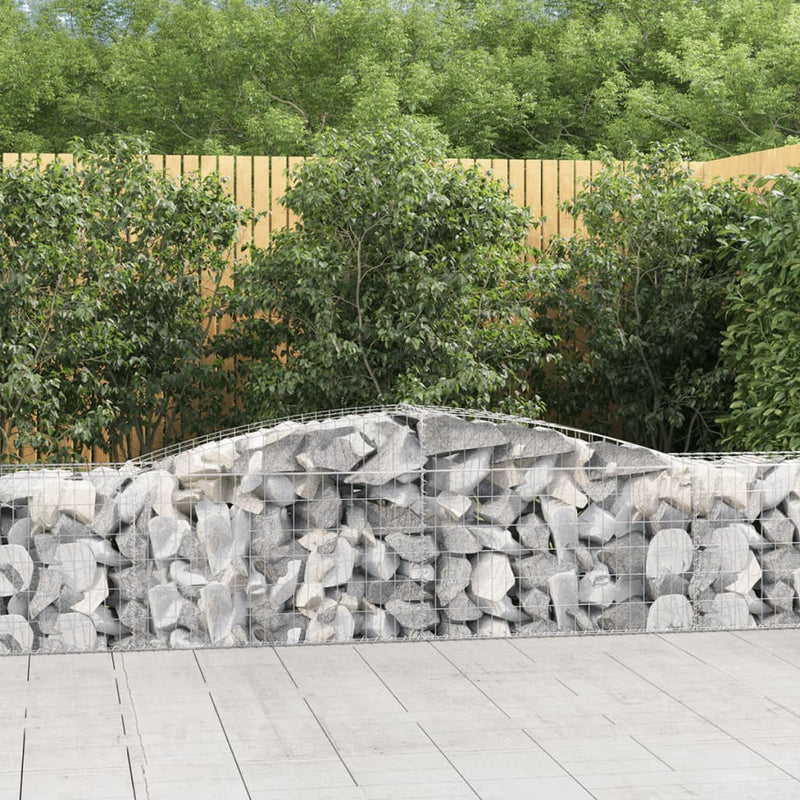 vidaXL Cesto Gabbione ad Arco 400x50x60/80 cm Ferro Zincato - Image 1 of 4