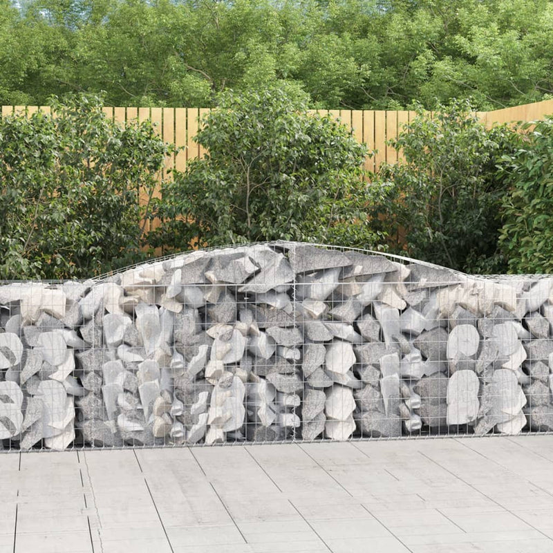 Cesto Gabbione ad Arco in Ferro Zincato 400×50×80/100 cm Argento - Image 1 of 4