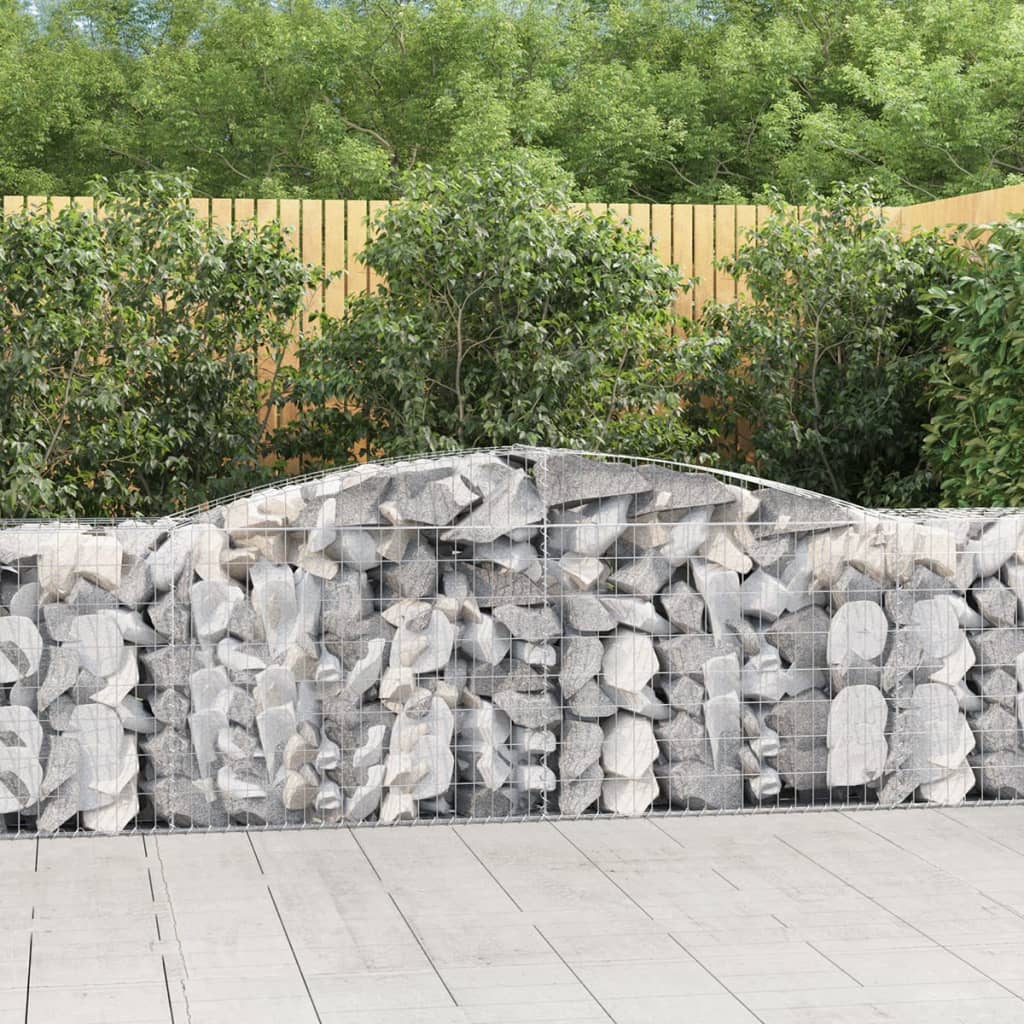 vidaXL Cesto Gabbione ad Arco 400x50x80/100 cm Ferro Zincato - Image 1 of 4