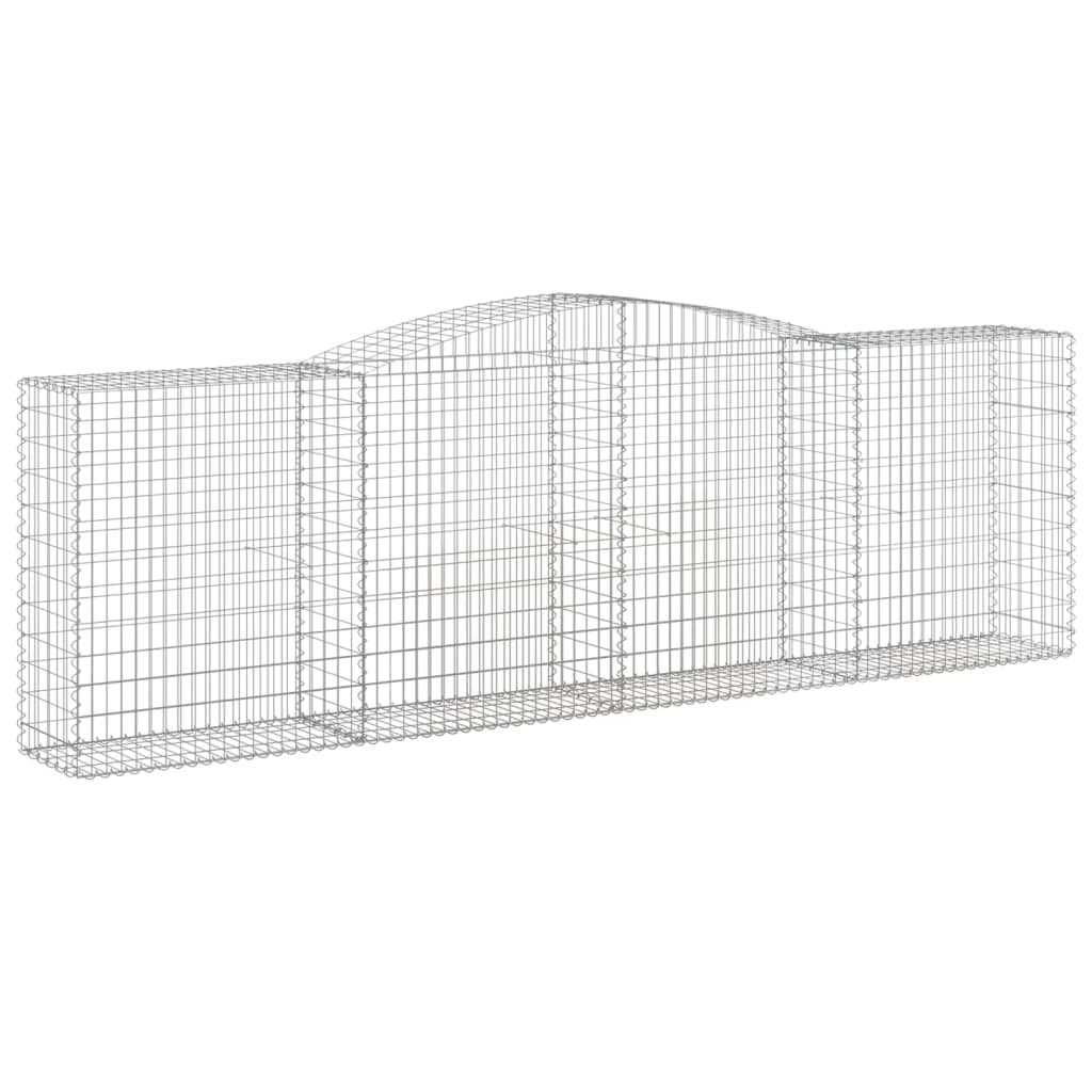 vidaXL Cesto Gabbione ad Arco in Ferro Zincato 400x30x120/140 cm Argento - Image 13 of 36