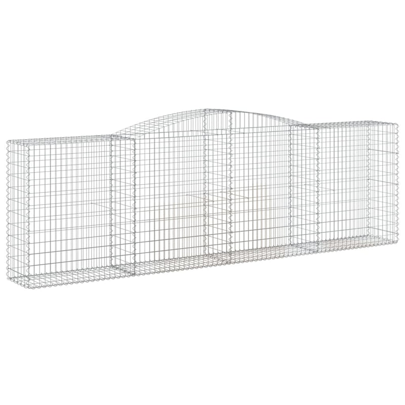 vidaXL Cesto Gabbione ad Arco in Ferro Zincato 400x30x120/140 cm Argento - Image 13 of 36