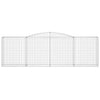 vidaXL Cesto Gabbione ad Arco in Ferro Zincato 400x30x120/140 cm Argento - Image 27 of 36