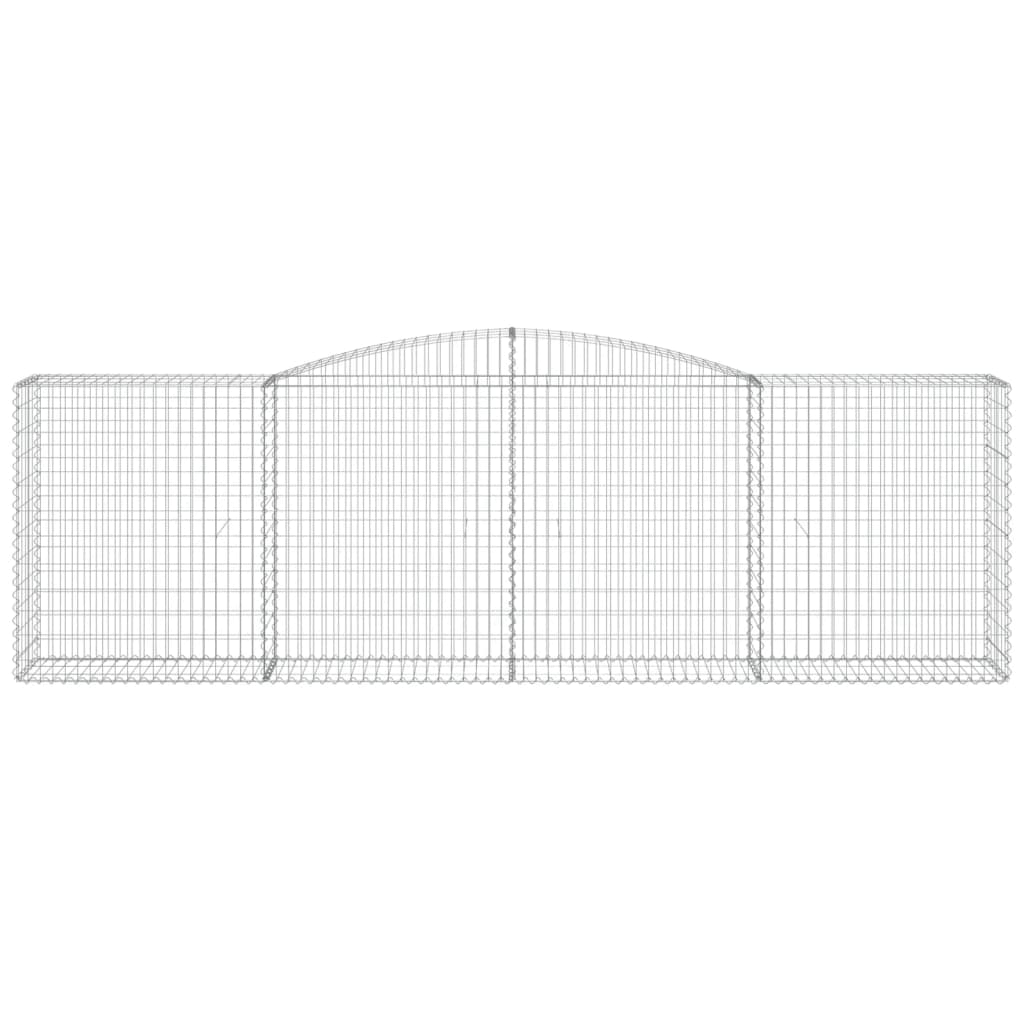 vidaXL Cesto Gabbione ad Arco in Ferro Zincato 400x30x120/140 cm Argento - Image 27 of 36
