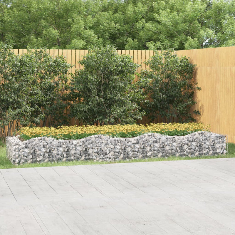 vidaXL Gabbione ad Arco con Letto Rialzato 400x100x50 cm Ferro Zincato - Image 1 of 4