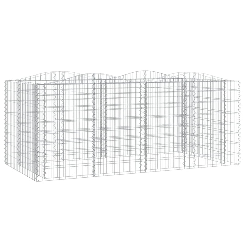 vidaXL Gabbione ad Arco con Letto Rialzato in Ferro Zincato 200x50x50 cm Argento - Image 9 of 24