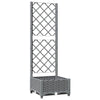 vidaXL Garden Planter with Trellis Light Grey 40x40x121.5 cm PP - Image 5 of 24