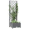 vidaXL Garden Planter with Trellis Light Grey 40x40x121.5 cm PP - Image 20 of 24