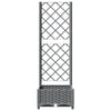 vidaXL Garden Planter with Trellis Light Grey 40x40x121.5 cm PP - Image 9 of 24