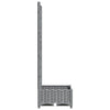 vidaXL Garden Planter with Trellis Light Grey 40x40x121.5 cm PP - Image 14 of 24