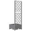 vidaXL Garden Planter with Trellis Light Grey 40x40x121.5 cm PP - Image 11 of 24