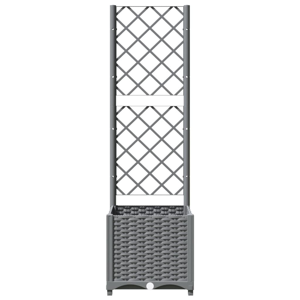 vidaXL Maceta de Jardín con Celosía PP 40x40x136 cm Gris Claro - Image 12 of 31