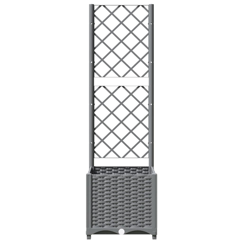 vidaXL Maceta de Jardín con Celosía PP 40x40x136 cm Gris Claro - Image 12 of 31