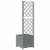 vidaXL Maceta de Jardín con Celosía PP 40x40x136 cm Gris Claro - Image 14 of 31