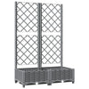 vidaXL Garden Planter with Trellis Light Grey 40x40x121.5 cm PP - Image 4 of 24