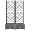 vidaXL Garden Planter with Trellis Light Grey 40x40x121.5 cm PP - Image 7 of 24