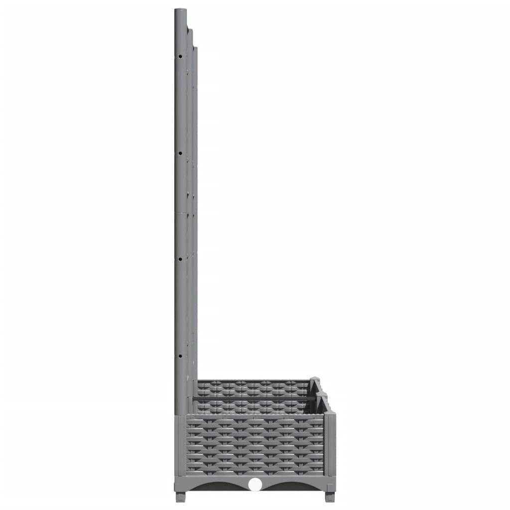 vidaXL Fioriera da Giardino e Graticcio Grigio Chiaro 80x40x121,5cm PP - Image 5 of 8