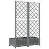 vidaXL Garden Planter with Trellis Light Grey 40x40x121.5 cm PP - Image 12 of 24