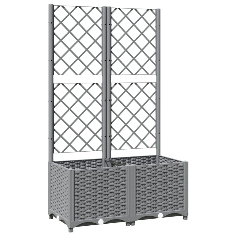 vidaXL Maceta de Jardín con Celosía PP 40x40x136 cm Gris Claro - Image 8 of 31