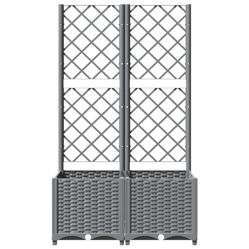 vidaXL Maceta de Jardín con Celosía PP 40x40x136 cm Gris Claro - Image 10 of 31