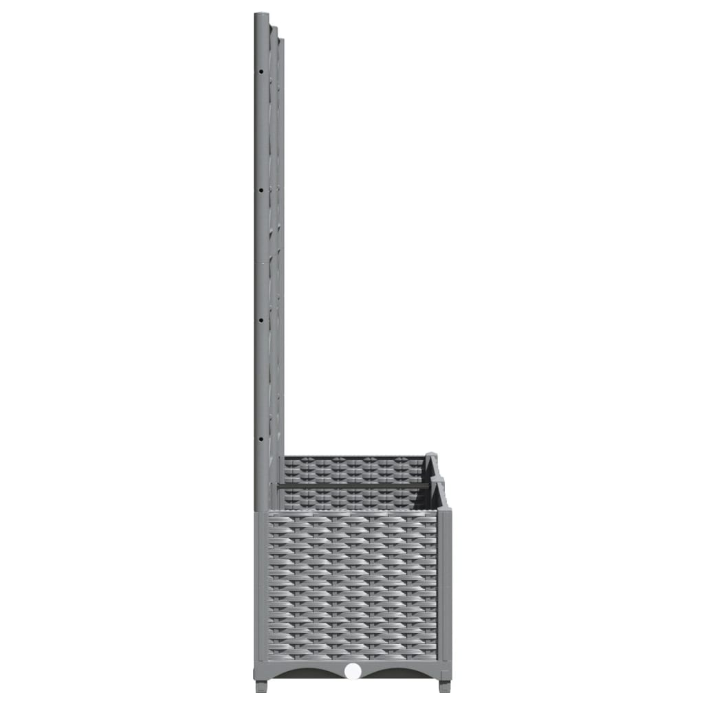 vidaXL Maceta de Jardín con Celosía PP 40x40x136 cm Gris Claro - Image 18 of 31