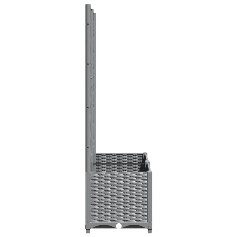 vidaXL Maceta de Jardín con Celosía PP 40x40x136 cm Gris Claro - Image 18 of 31